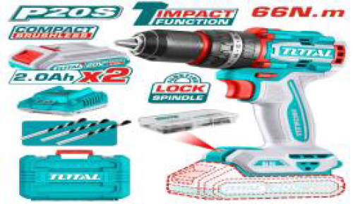 TOTAL TIDLI20668 شنيور بطاريه دقاق 20 ف 2 بطاريه 2 امبير 66 ن خ.