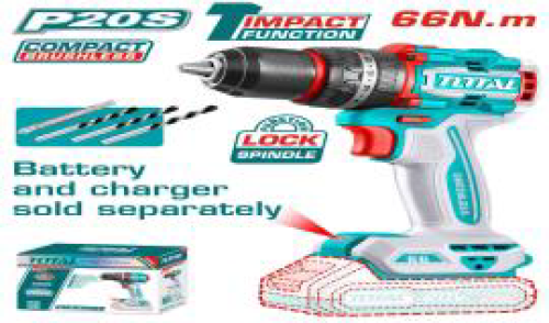 TOTAL TIDLI206681 شنيور بطاريه دقاق 20 ف 66 ن بدون بطاريه خ.ق