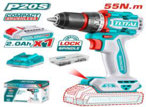 شنيور بطاريه 20 ف 1بطاريه 55 ن شاحن+اكسيسورات خ.ق